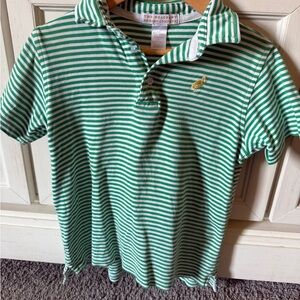 The Beaufort Bonnet Company Green and White Striped Polo